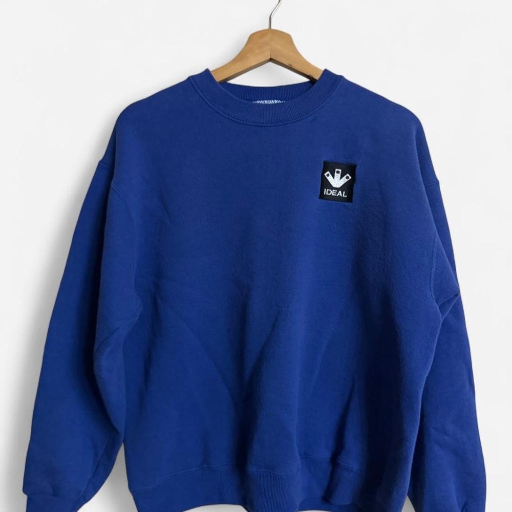 Vintage Lee Heavyweight Crewneck Sweatshirt Mens Medium Blue Made in USA Ideal